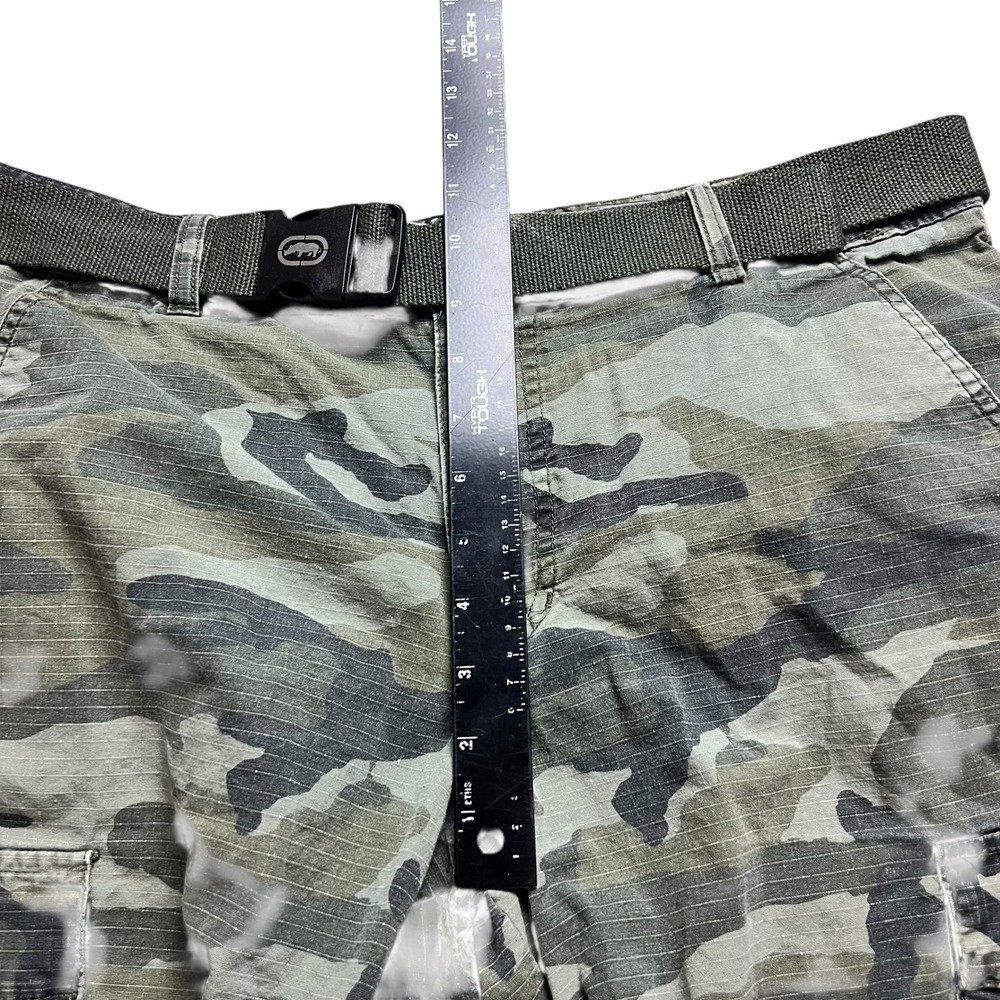 Ecko Unltd Mens Camo Cargo Shorts Size 32 Green Ripstop With Belt Camouflage - Picture 6 of 8